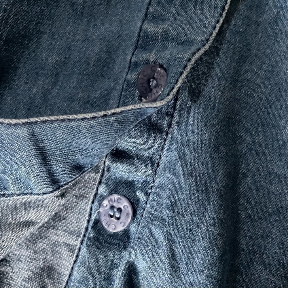 Vintage denim embroidered Heart floral western Cottagecore button down size s   - Picture 7 of 9